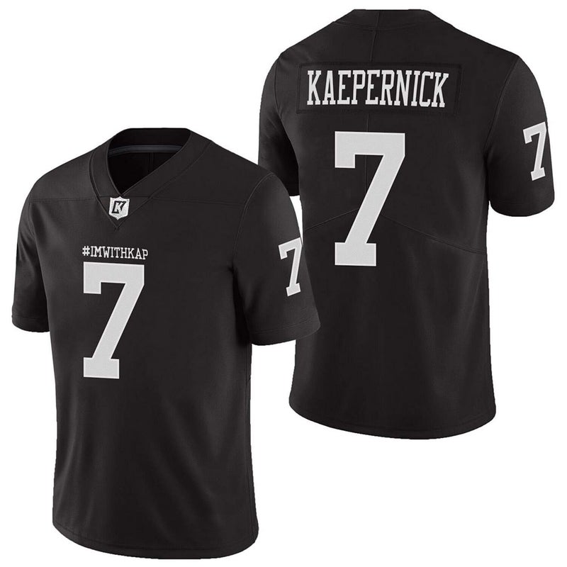 MESOSPERO ImWithKap 7 Colin Kaepernick IM with KAP All Stitched Movie Football Jersey Black S-XXXL (Black, Large) - Image 1